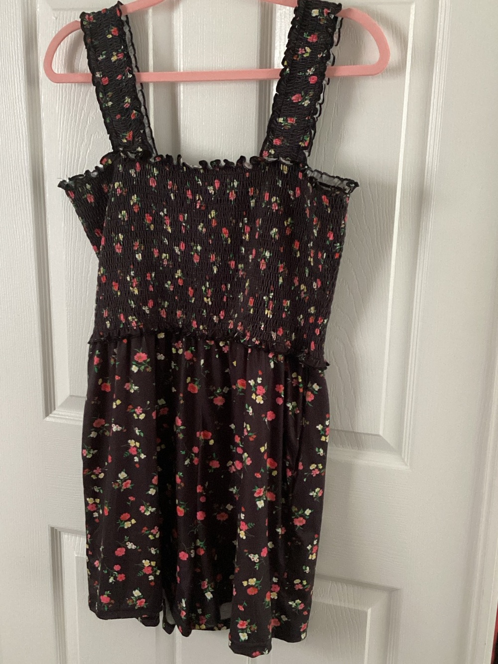 gorgeous black with floral romper shorts